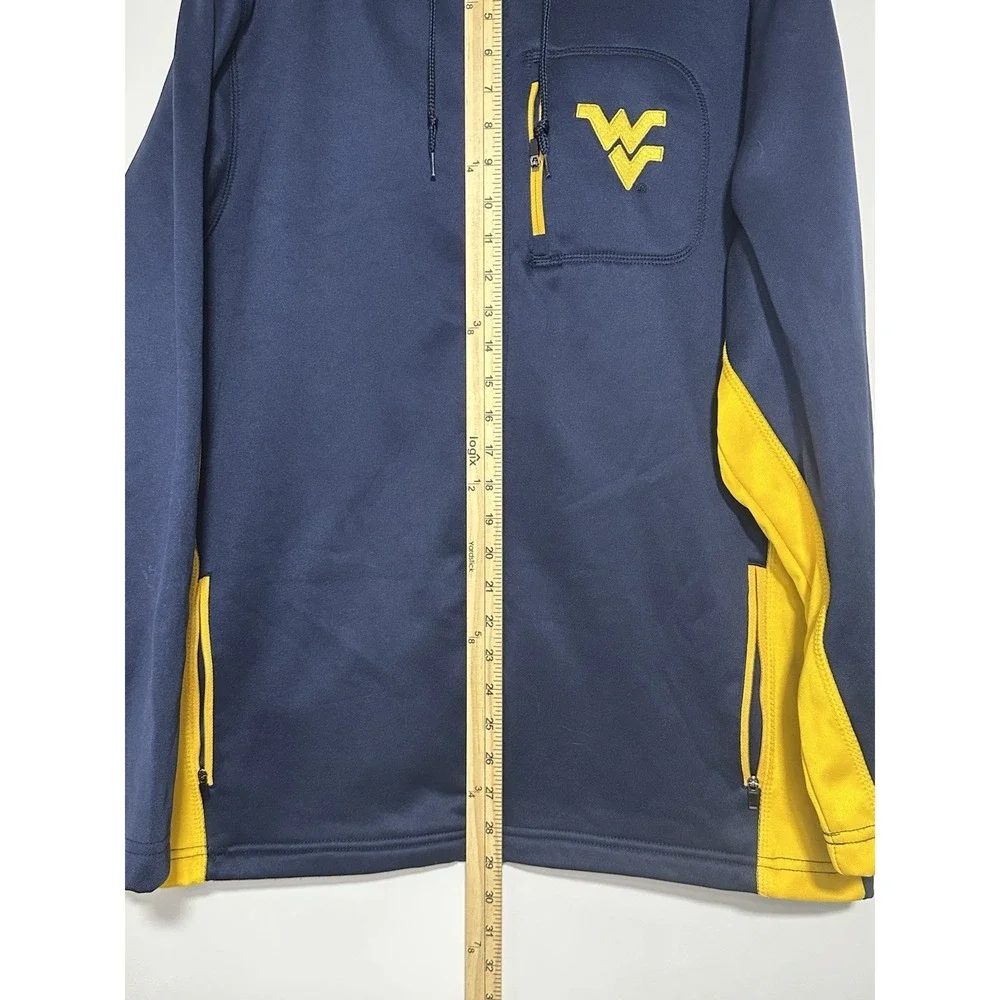 West Virginia Mountaineers Colosseum Full Zip Sweater Mens Large Blue Yellow